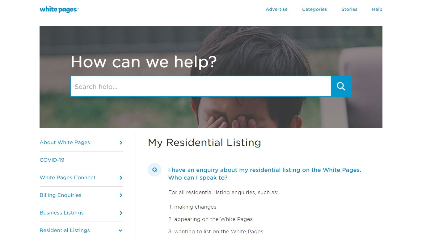 My residential listing | White Pages Help