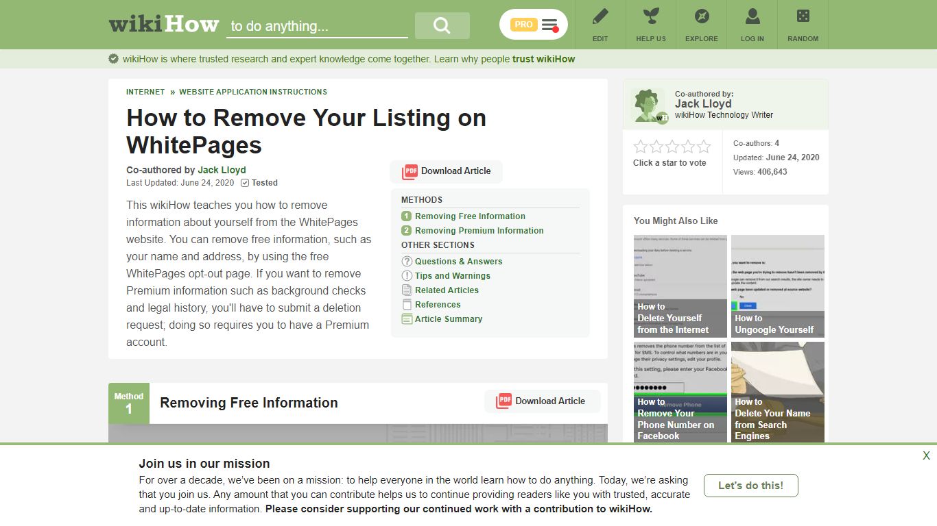 How to Remove Your Listing on WhitePages (with Pictures ... - wikiHow